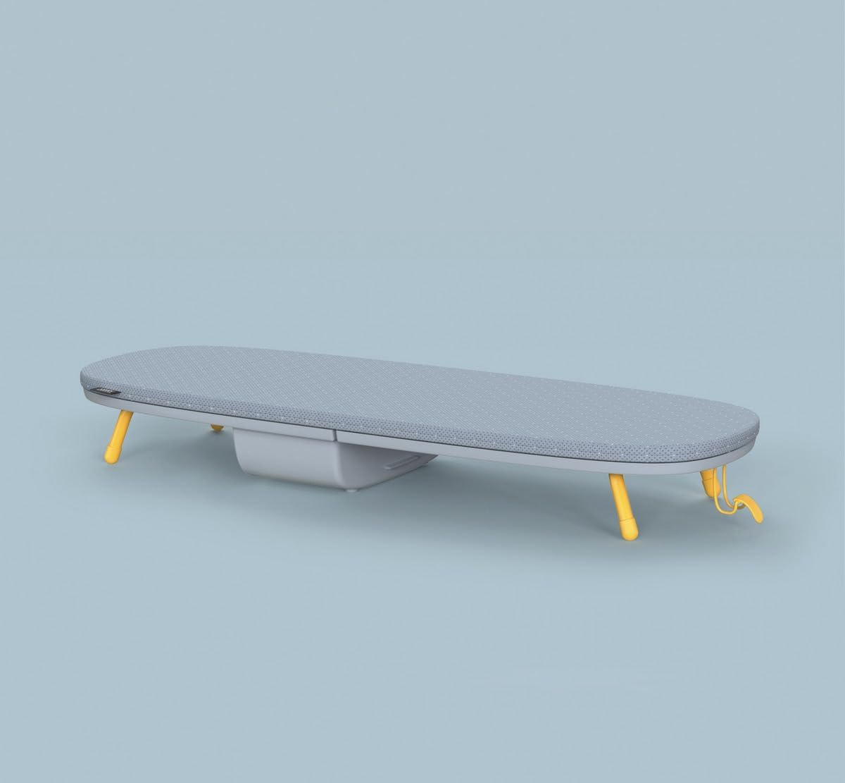 Pocket Folding Tabletop Ironing Board with Iron Holder and wall mount, Compact Space-Saving , Grey/Yellow