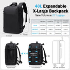 vacuum compression backpack travel with Portable Electric Vac Pump,Vacpack,Pocket Air Pump, 45L Expandable 60L Airback (with Vacuum pump)