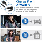 Cordless Neck & Back Massager with Heat, Deep Tissue , Rechargeable Shoulder Pain Relief Wearable, 8 Nodes, 3 Intensities, Bi-Directional, 180-Min Battery, Soft PU Leather, Best Gift
