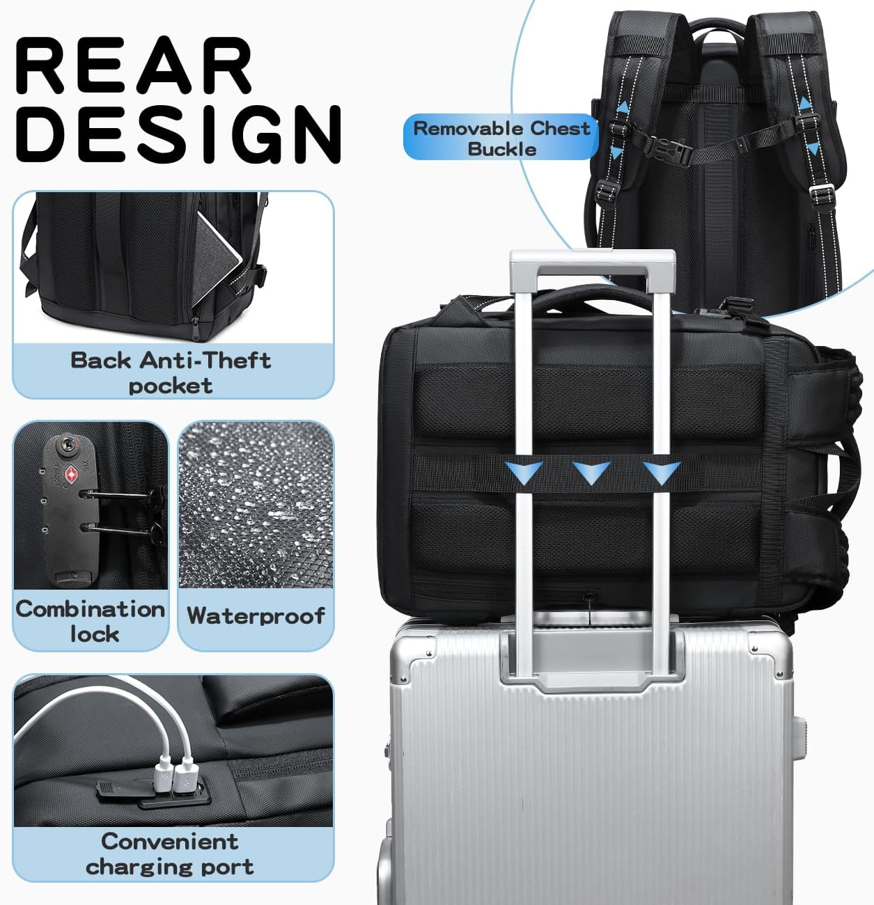 vacuum compression backpack travel with Portable Electric Vac Pump,Vacpack,Pocket Air Pump, 45L Expandable 60L Airback (with Vacuum pump)