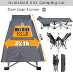 Folding Camping Cot W/Mat for Adults, Heavy Duty Outdoor Bed with Carry Bag,1200 D Layer Oxford Travel Camp Cots