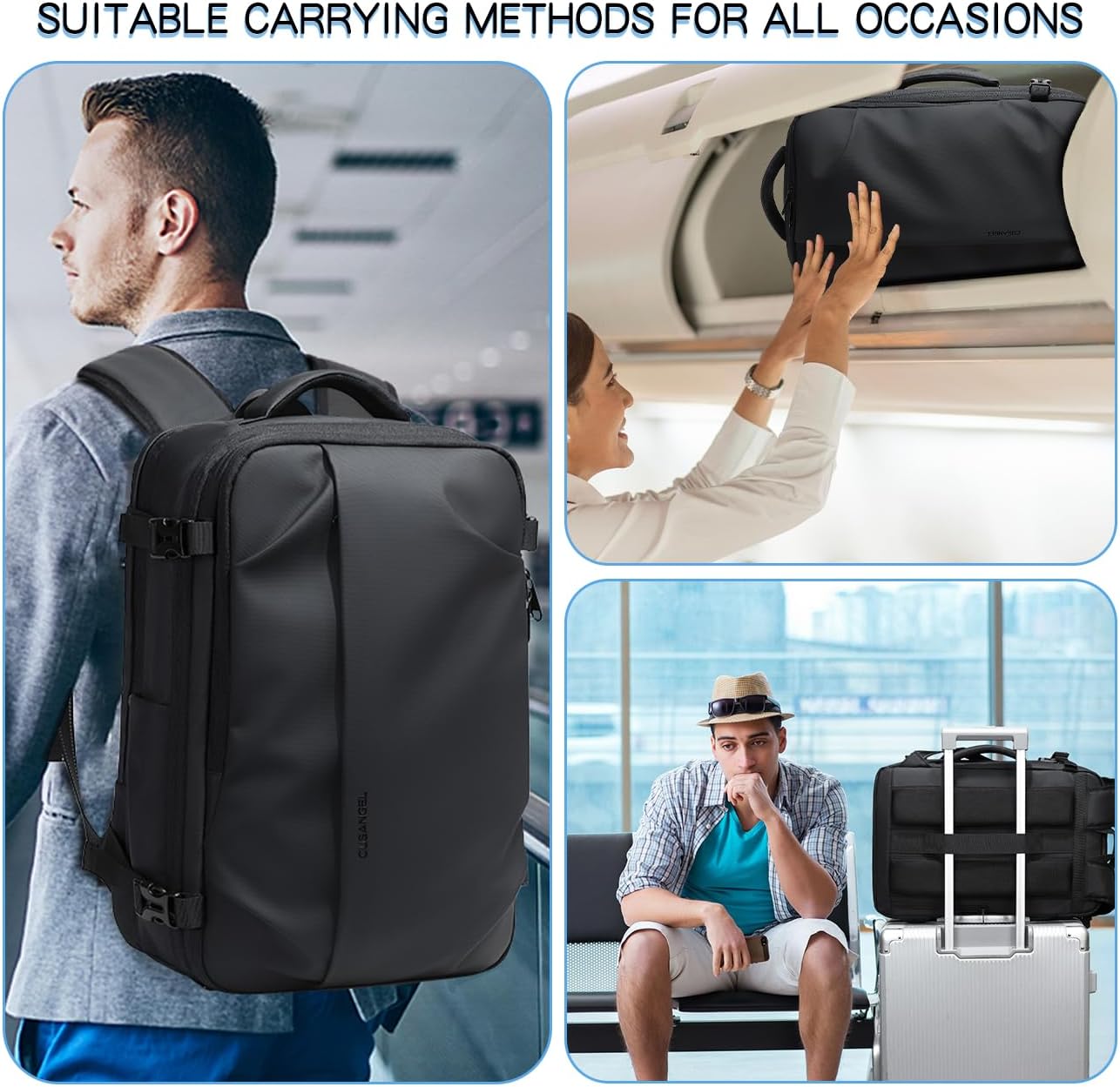 vacuum compression backpack travel with Portable Electric Vac Pump,Vacpack,Pocket Air Pump, 45L Expandable 60L Airback (with Vacuum pump)