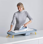 Pocket Folding Tabletop Ironing Board with Iron Holder and wall mount, Compact Space-Saving , Grey/Yellow
