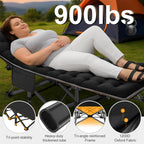 Folding Camping Cot W/Mat for Adults, Heavy Duty Outdoor Bed with Carry Bag,1200 D Layer Oxford Travel Camp Cots