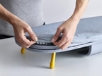 Pocket Folding Tabletop Ironing Board with Iron Holder and wall mount, Compact Space-Saving , Grey/Yellow