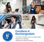 Cordless Neck & Back Massager with Heat, Deep Tissue , Rechargeable Shoulder Pain Relief Wearable, 8 Nodes, 3 Intensities, Bi-Directional, 180-Min Battery, Soft PU Leather, Best Gift